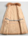 Vlněný Abby kabát z ovčí vlny s liškou