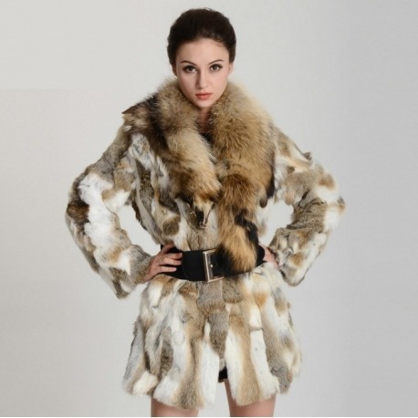 Kožešinový kabát - králík + mýval