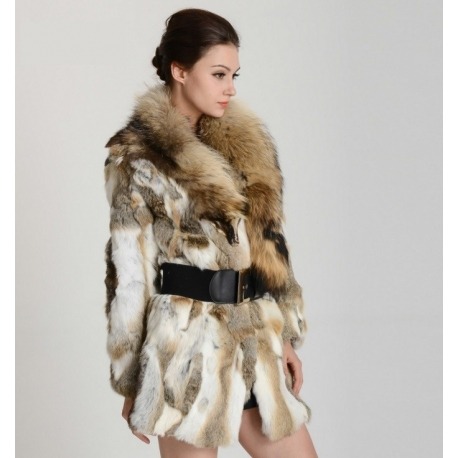 Kožešinový kabát - králík + mýval