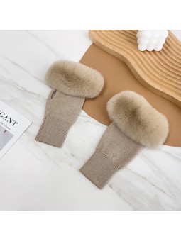 Rukavice s kožešinou z lišky